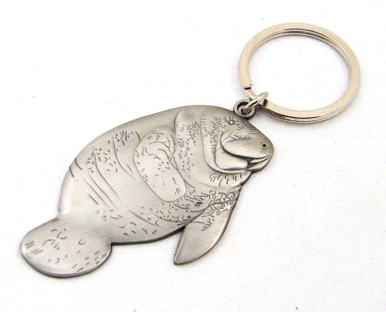 Manatee Keychain Pewter Plate 3 1/2"