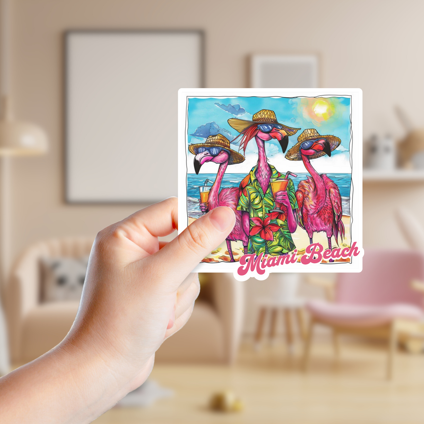 Flocking Flaimingos Custom Souvenir Sticker (B1031)