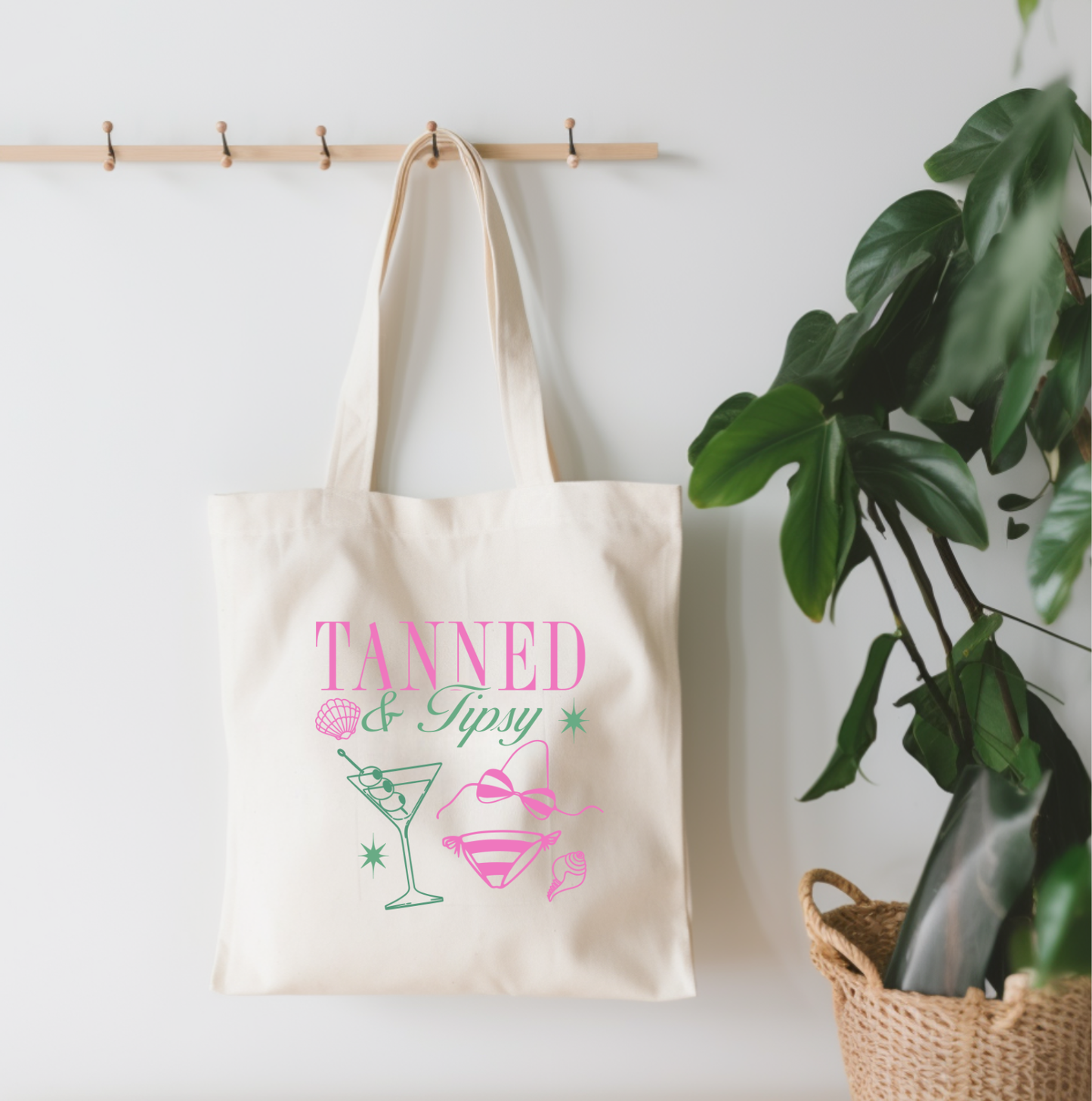 Tanned & Tipsy Small Canvas Tote Bag