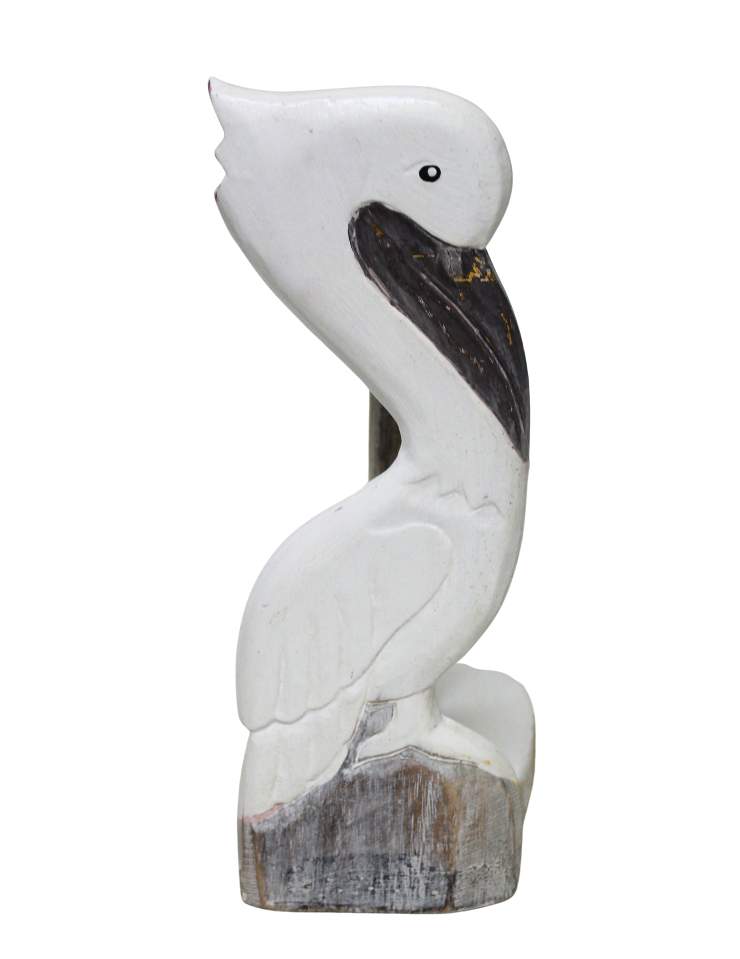 Hand Carved White Pelican Paper Towel Holder Wood Carving