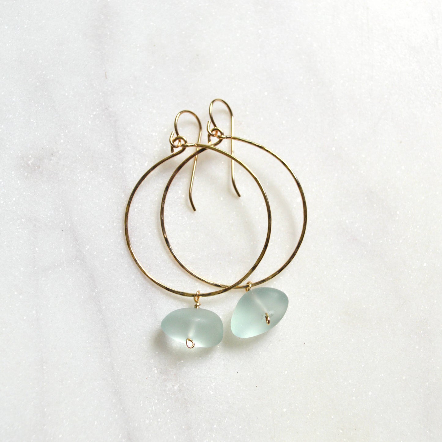 Sea Foam Glass Hoops
