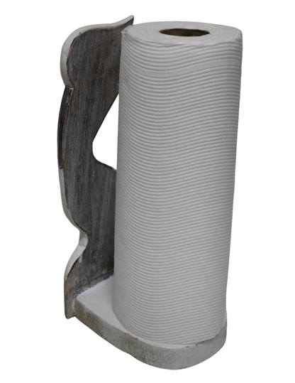 Hand Carved White Pelican Paper Towel Holder Wood Carving