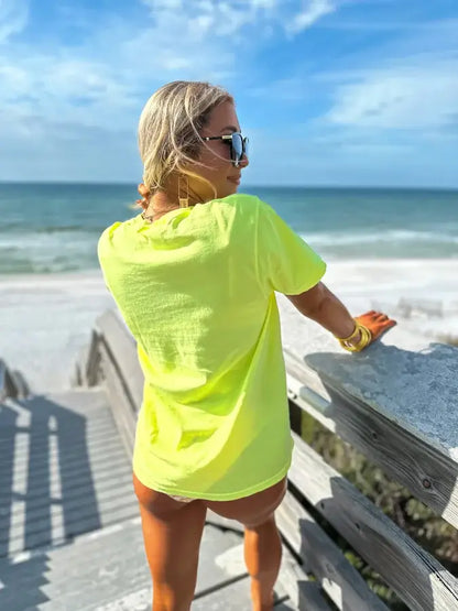 Beach Puff Neon Lemon Graphic Tee