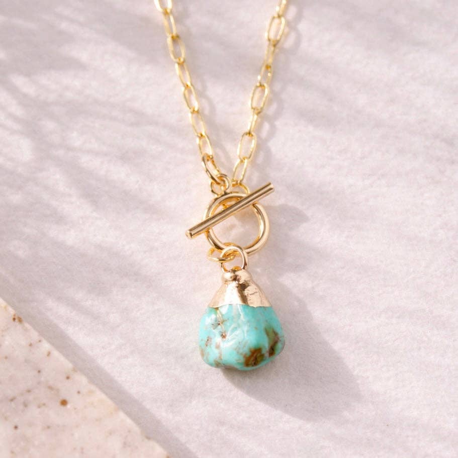 Turquoise Nugget Toggle Necklace
