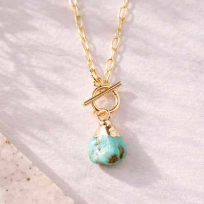 Turquoise Nugget Toggle Necklace