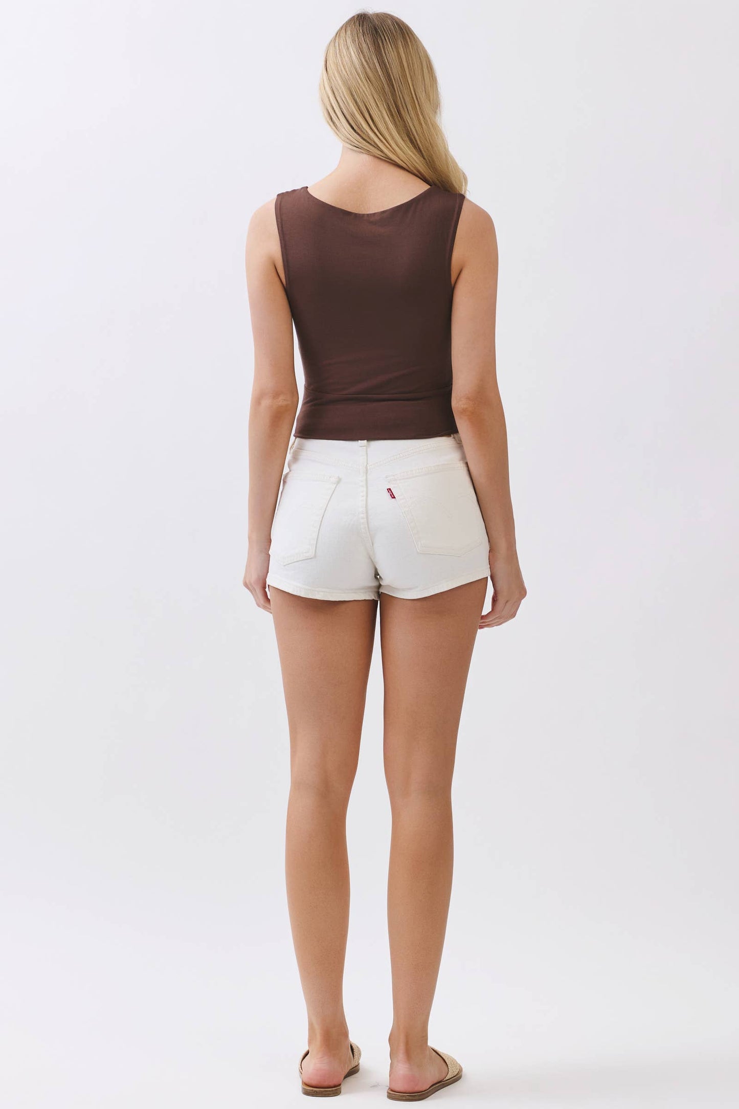 Double Layer Sleeveless Fitted Crop Top - VT16860