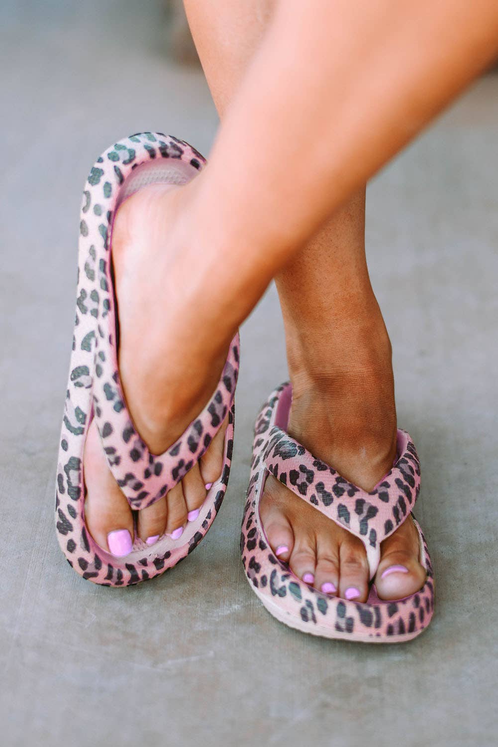 Leopard Print Thick Sole Flip Flops