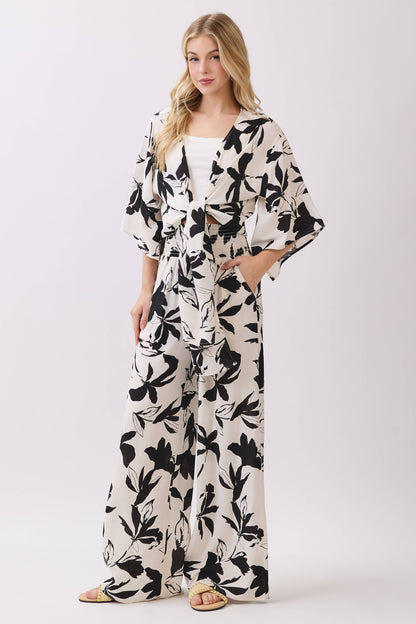 WIDE SMOCK WAIST WIDE LEG PANTS - VNP70263E