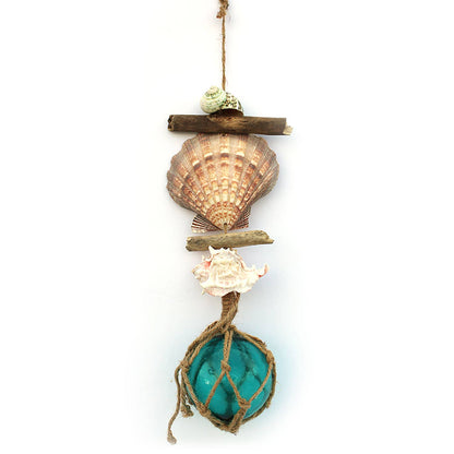 Driftwood Garland with 4" Nautical Glass Float - Short