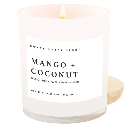 Mango and Coconut 11 oz Soy Candle - Decor & Gifts