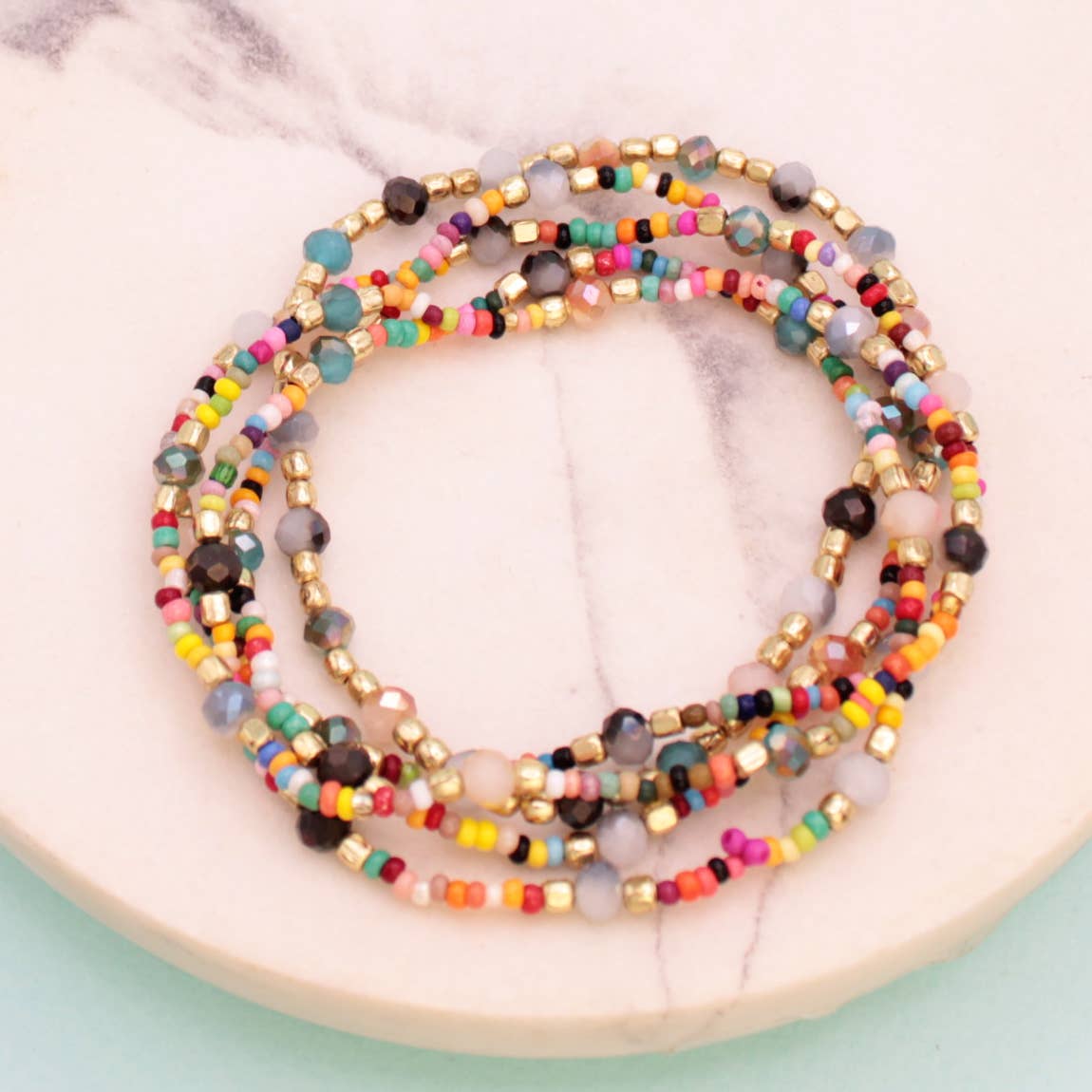 Candy Bowl Multi Bead Stretch Bracelet Set