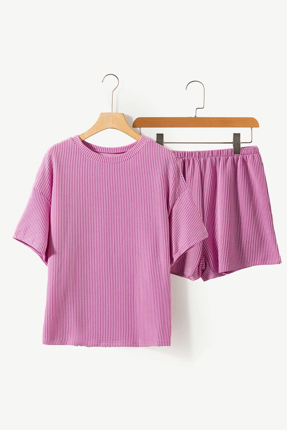 Textured Tee and Shorts Two-piece Set | S-XL