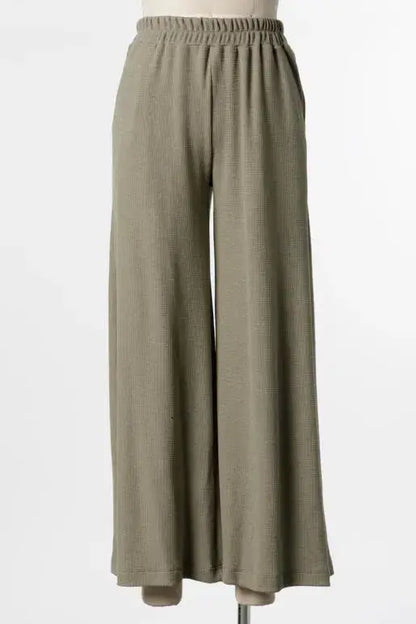 Thermal Wide Leg Pants - P70169B