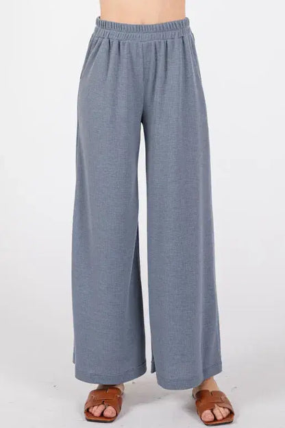 Thermal Wide Leg Pants - P70169B