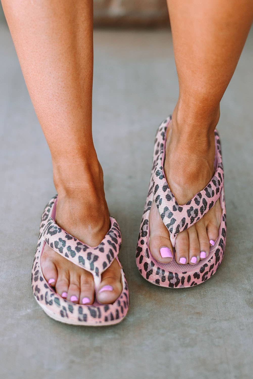 Leopard Print Thick Sole Flip Flops