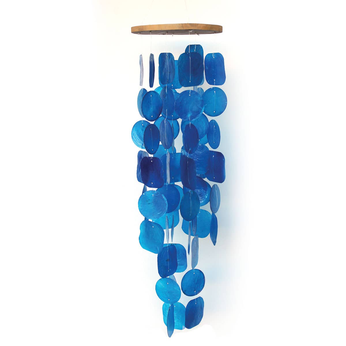 Cobalt Blue Capiz Shell Wind Chime