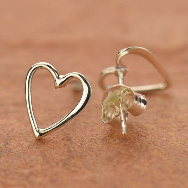Sterling Silver Openwork Heart Post Earring 9x8mm