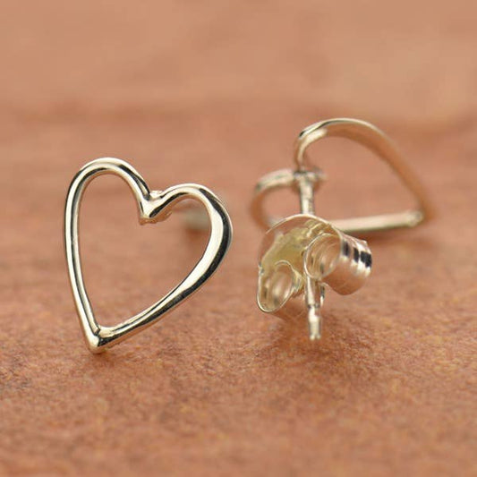 Sterling Silver Openwork Heart Post Earring 9x8mm