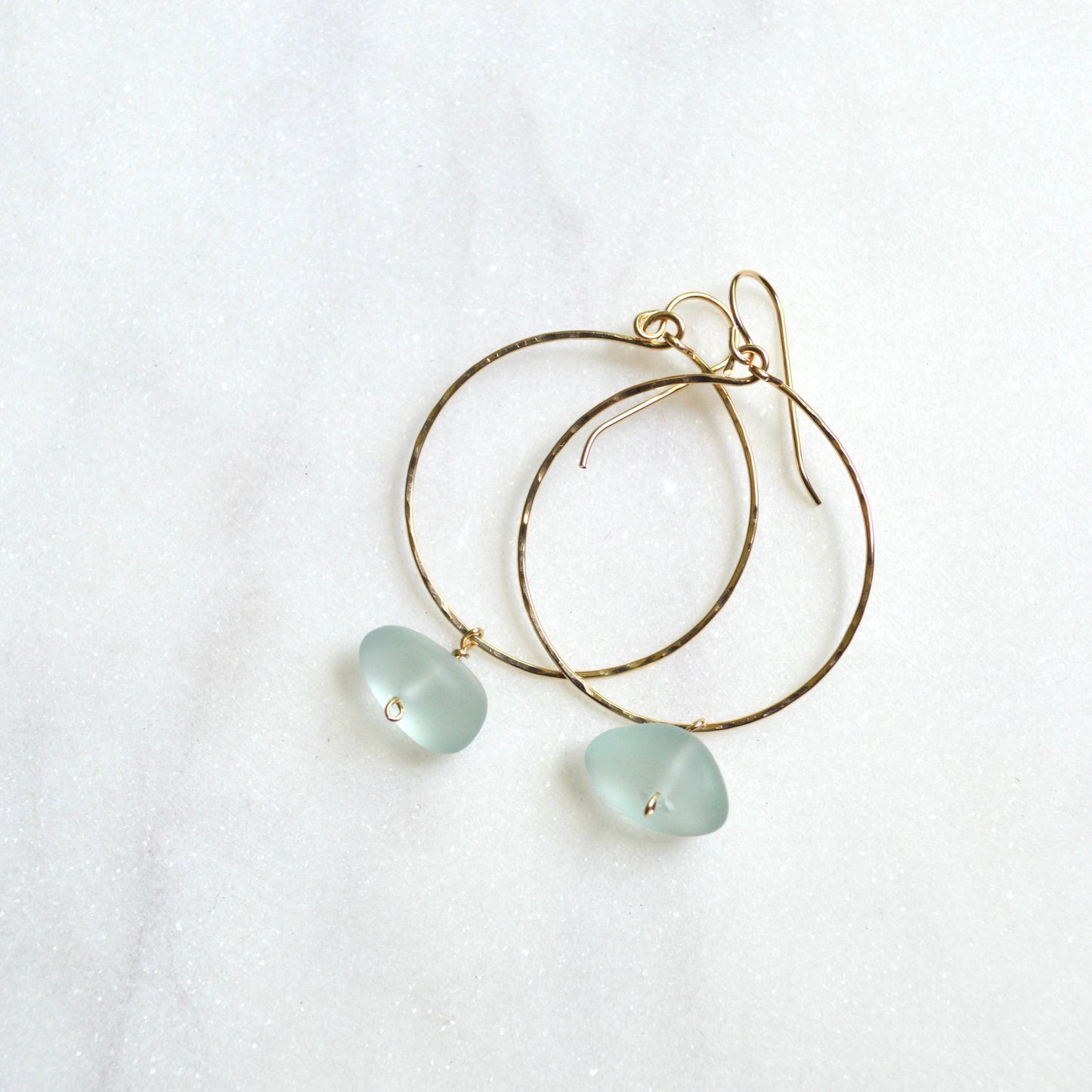Sea Foam Glass Hoops