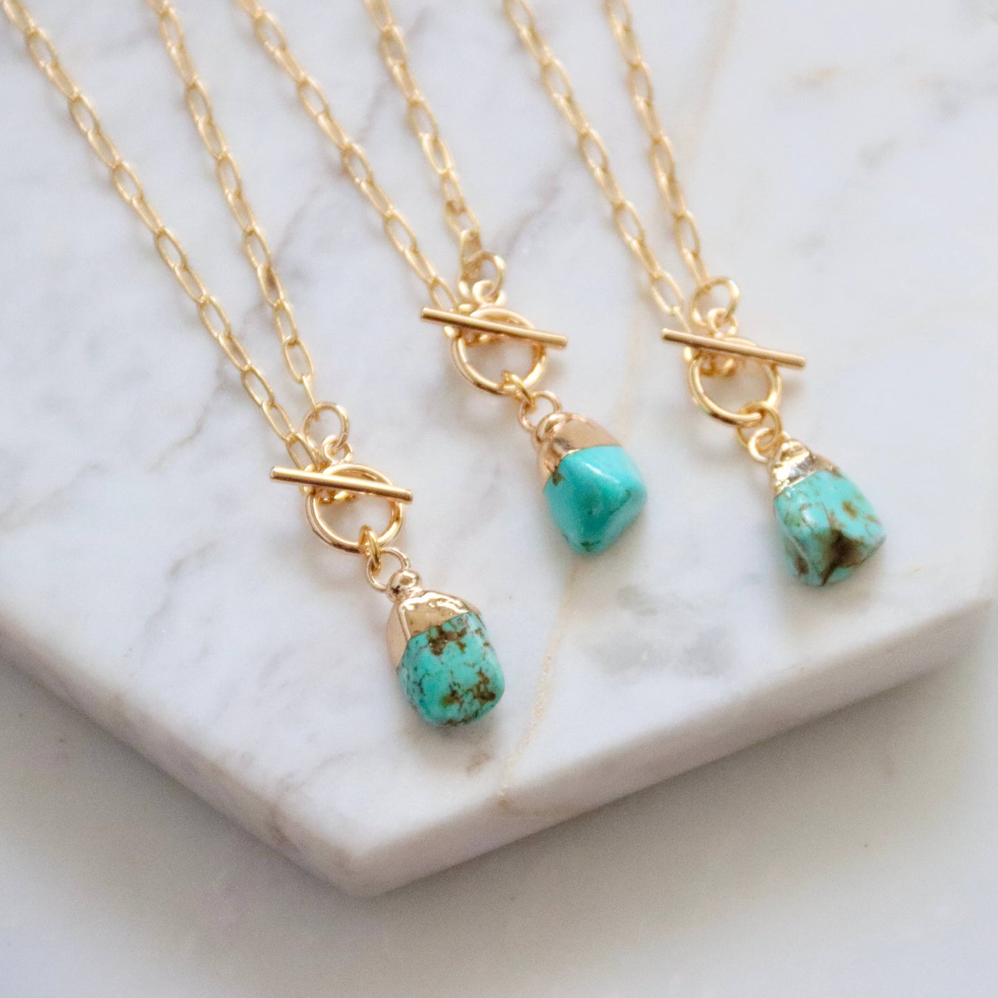 Turquoise Nugget Toggle Necklace
