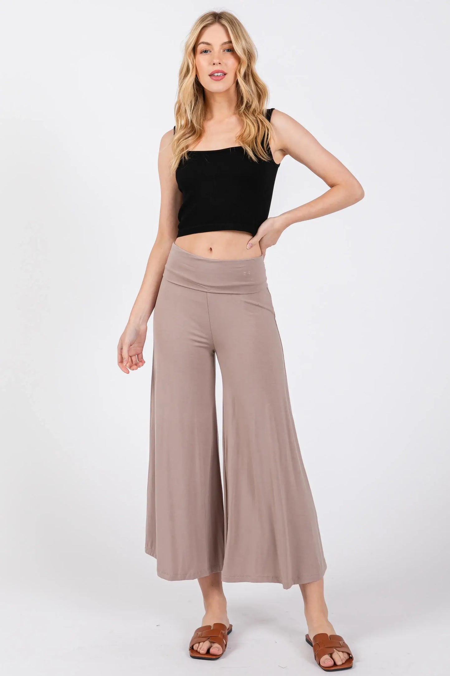 Solid Modal Wide Fit Pants - P70177