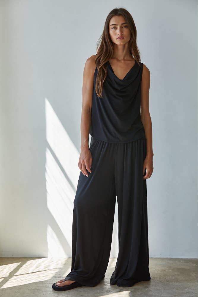 L9178B | Knit Polyester Spandex Elastic Waist Straight Leg