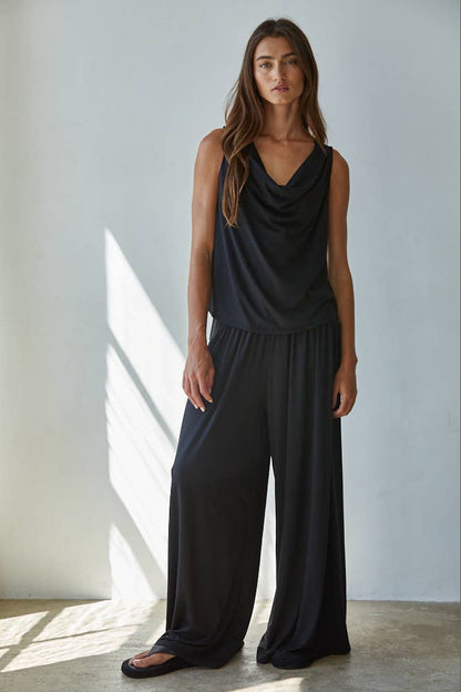 L9178B | Knit Polyester Spandex Elastic Waist Straight Leg