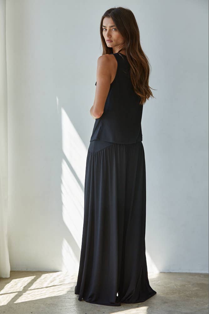L9178B | Knit Polyester Spandex Elastic Waist Straight Leg