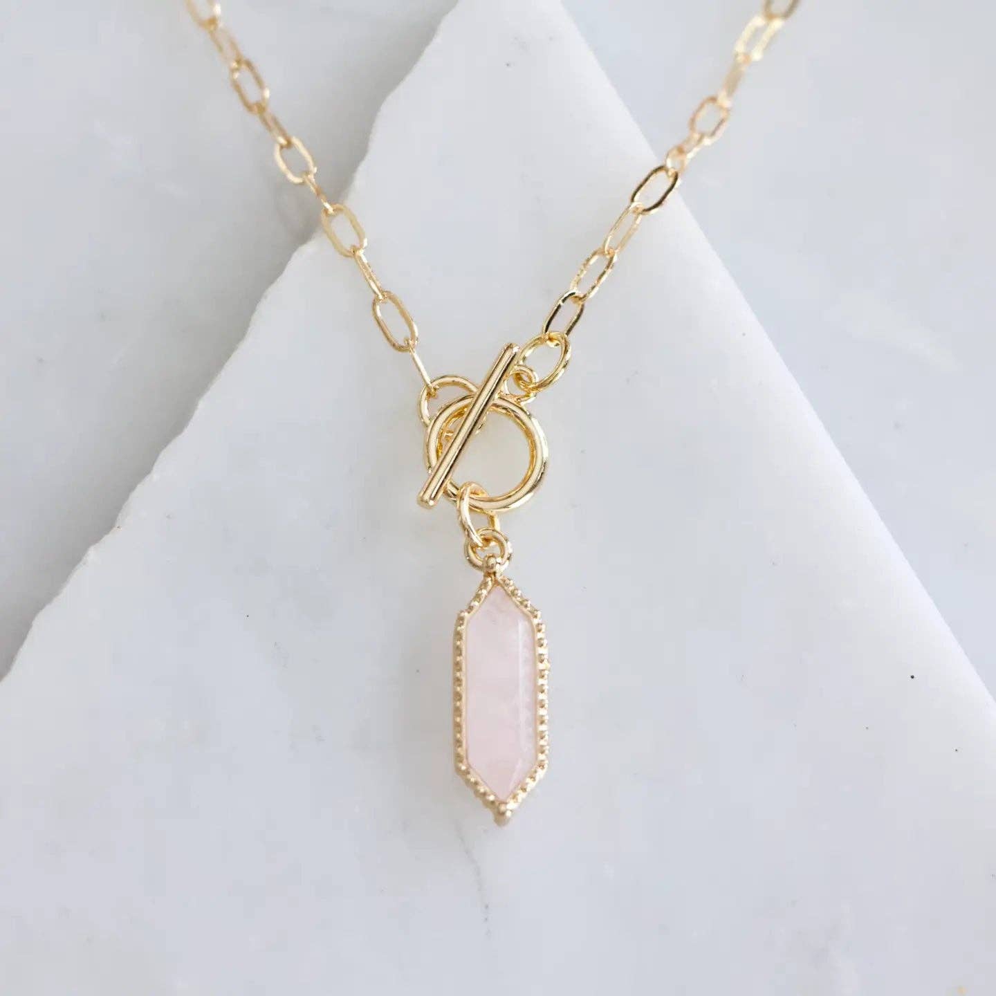 Quartz, Rose QuartzToggle Necklace