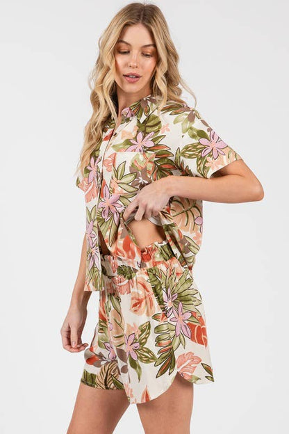 Print Dolphin Hem Line Shorts - VP3845