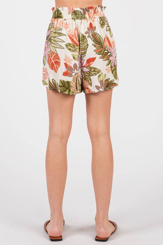 Print Dolphin Hem Line Shorts - VP3845