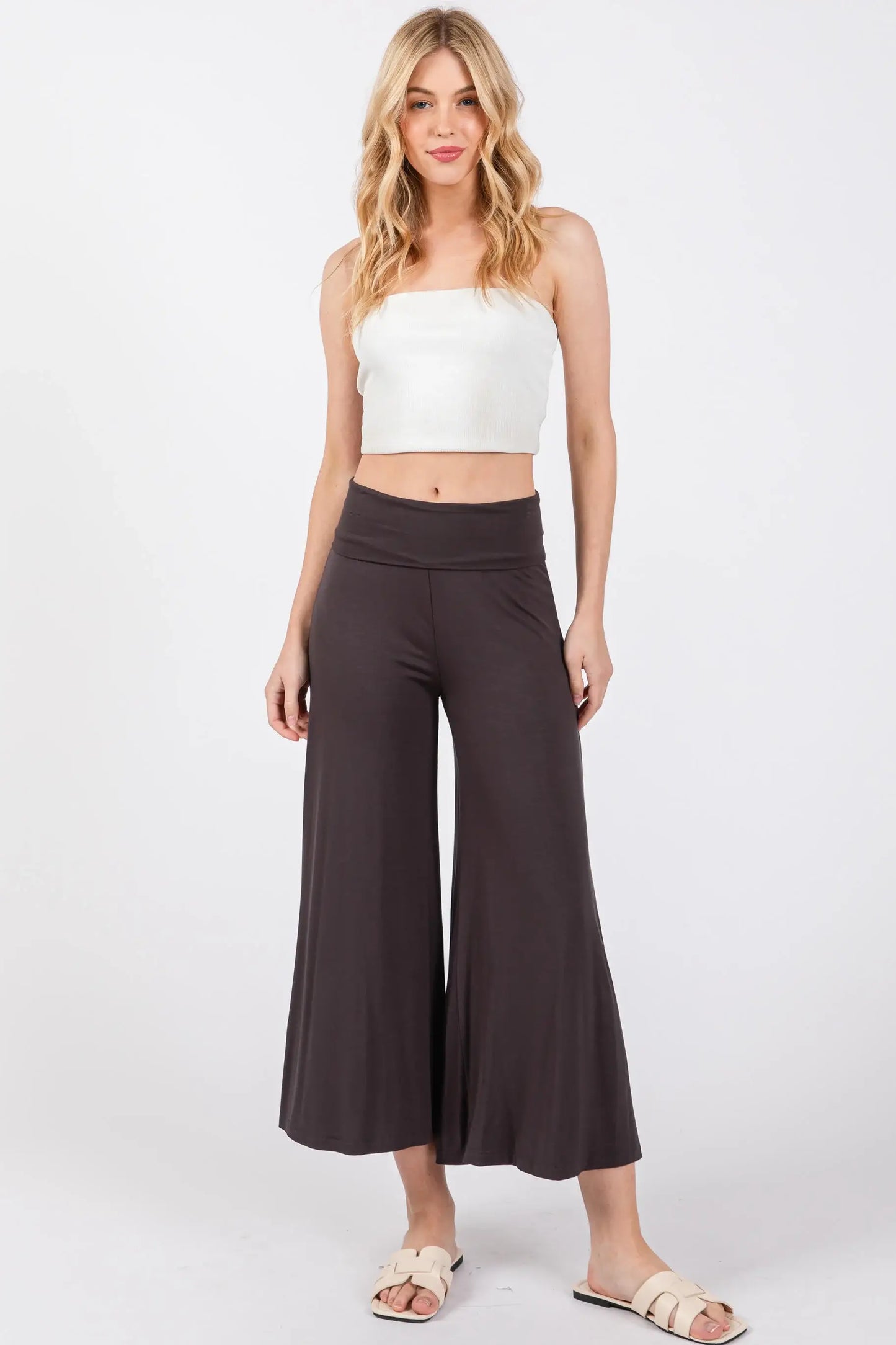 Solid Modal Wide Fit Pants - P70177