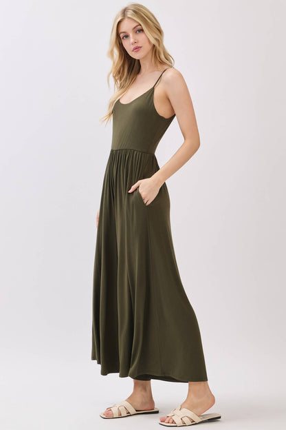 Flare Wide Leg Jumpsuit W/ Adjustable Strap - VJU60179