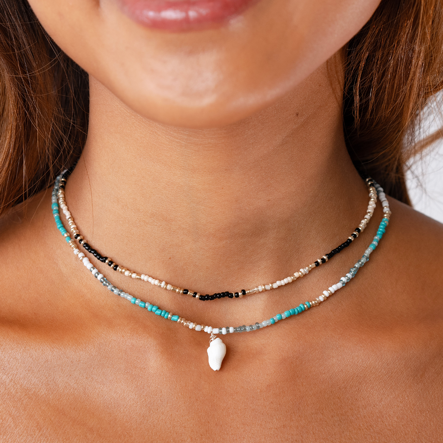 Sandy in Sanibel Seed Bead Shell Necklace