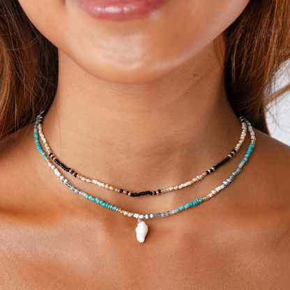 Sandy in Sanibel Seed Bead Shell Necklace
