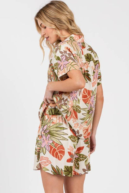 Print Dolphin Hem Line Shorts - VP3845