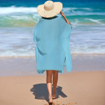 Women’s Resort Beach Cover Up Button Down Shirt Dress