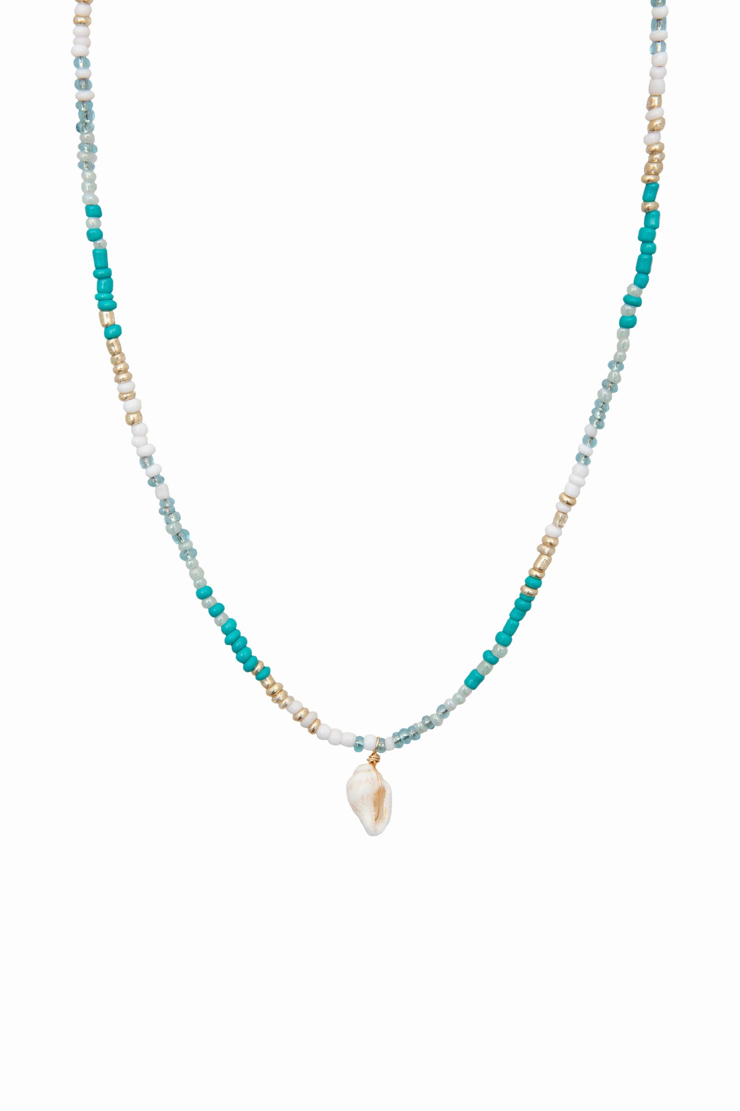 Sandy in Sanibel Seed Bead Shell Necklace