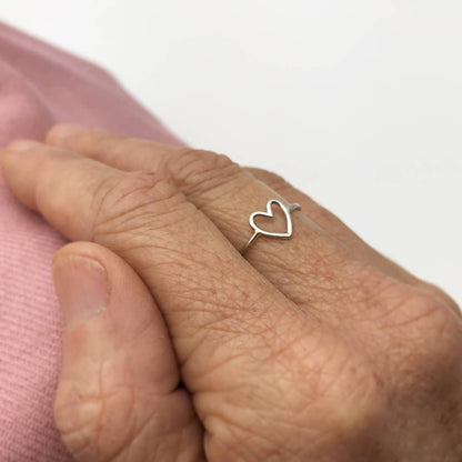 Sterling Silver Open Heart Ring