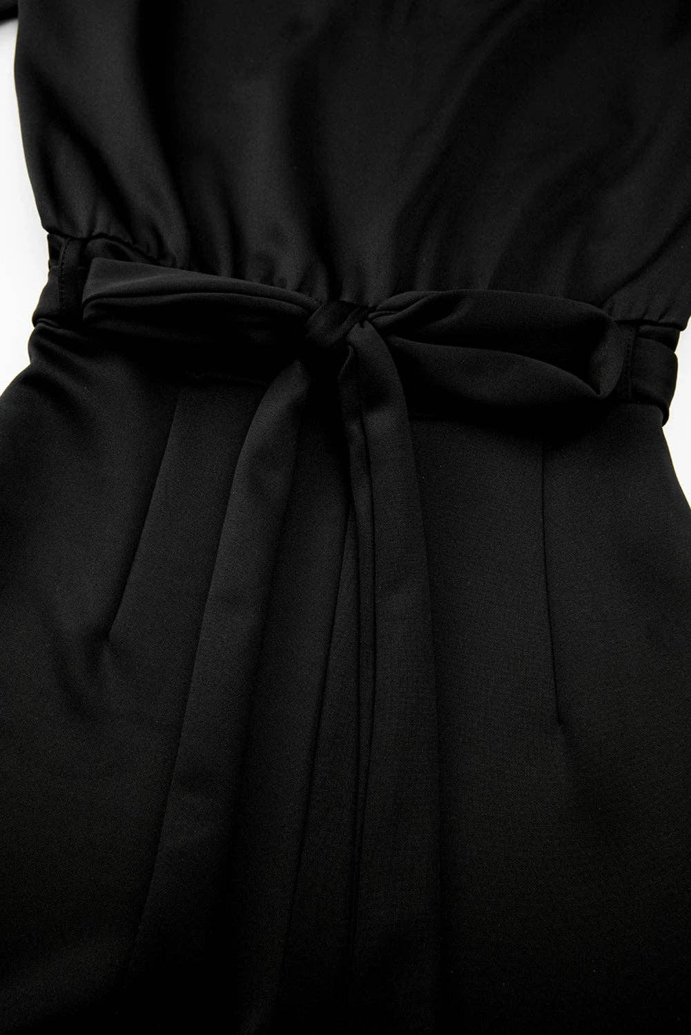 Black Dolman Sleeve Belted Straight Leg Jumpsuit