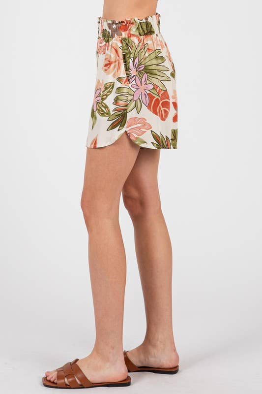 Print Dolphin Hem Line Shorts - VP3845