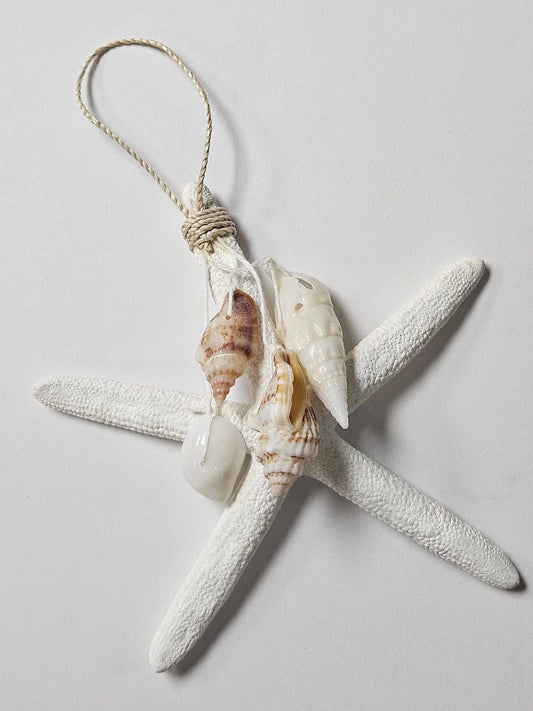 STAR W/ SHELL DANGLE WHITE