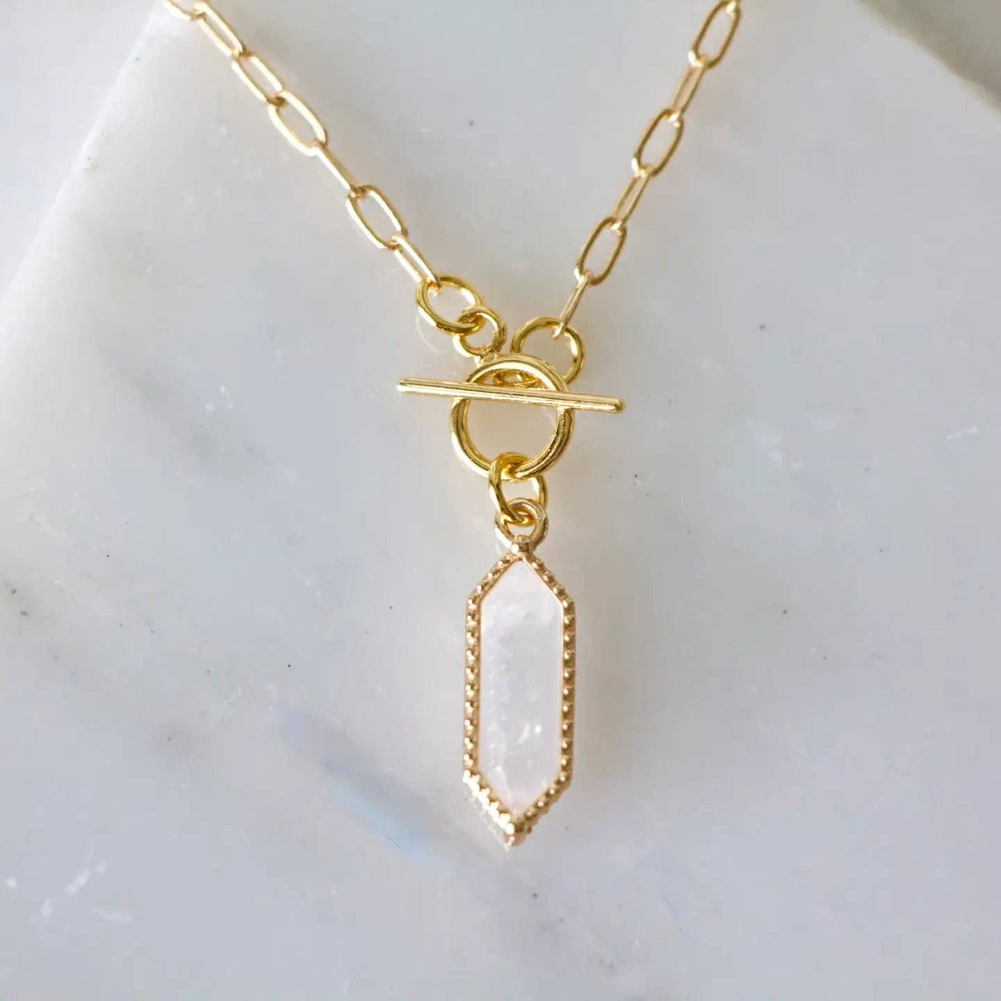 Quartz, Rose QuartzToggle Necklace
