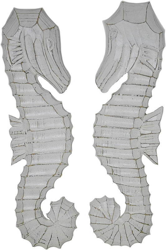 Set 2 Wood Wall Seahorse