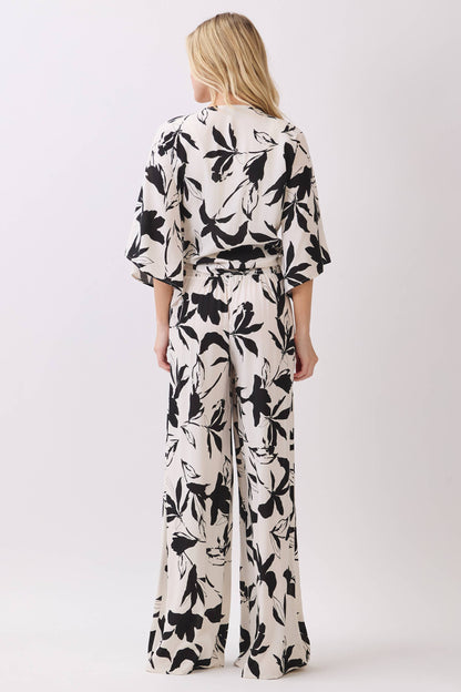 WIDE SMOCK WAIST WIDE LEG PANTS - VNP70263E