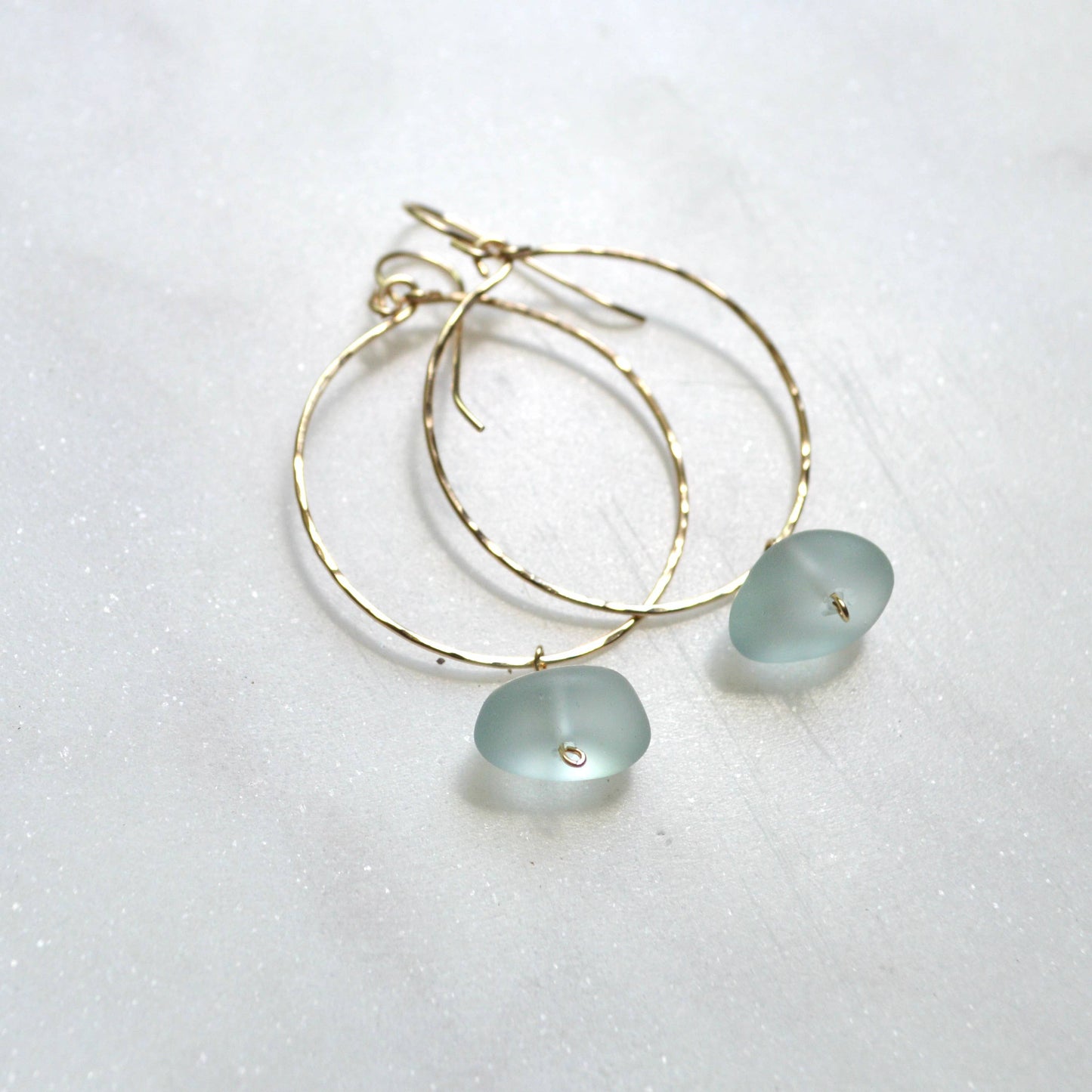 Sea Foam Glass Hoops