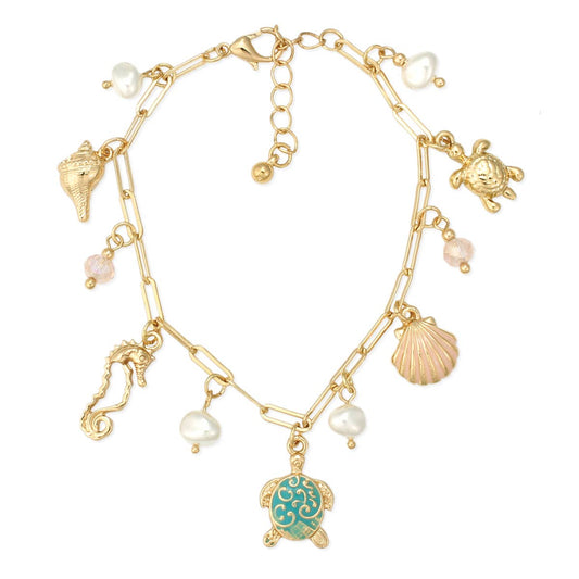Seaside Charm Gold Sealife Bracelet