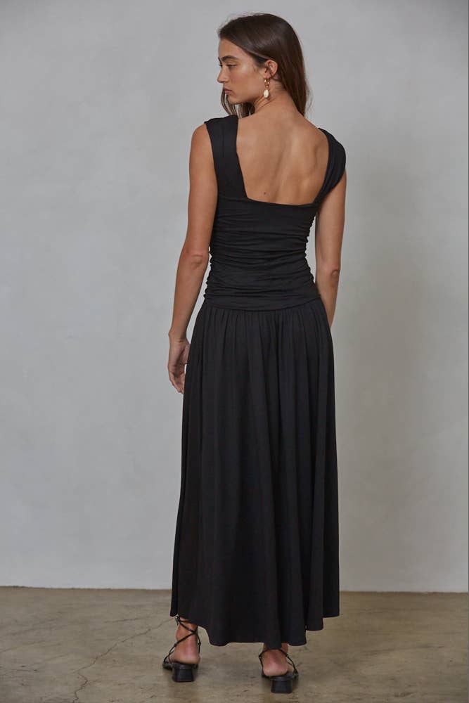 L9335 | Knit Polyester Spandex Ruched Side Sleeveless Dress
