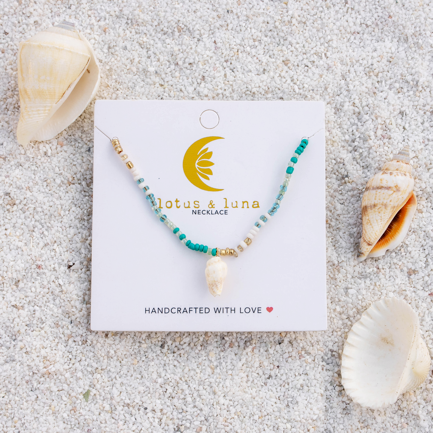 Sandy in Sanibel Seed Bead Shell Necklace