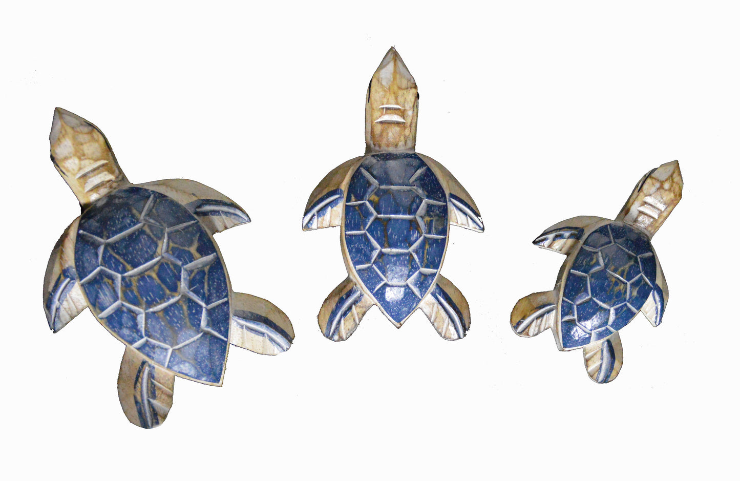 Set 3 Sm Turtles Ast Color WOOD